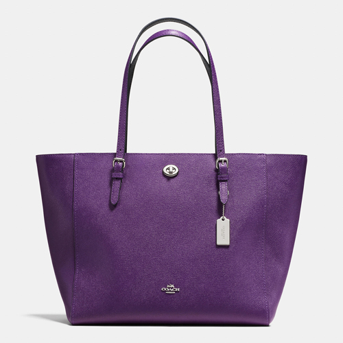 Turnlock Tote In Bicolor Crossgrain Leather | Women - Click Image to Close